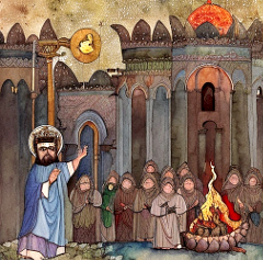 Sant'Ippazio brucia il drago di Costantinopoli