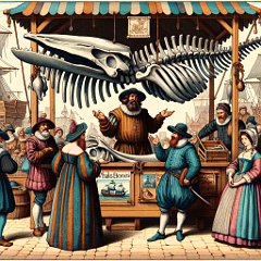 ossa di balena vendute come curiosità. Immagine generata da Dall-E